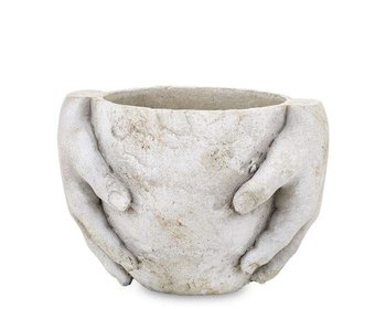 Osłonka Donica Z Dłońmi Na Kwiaty, Cement H: 14,5Cm - ART-POL