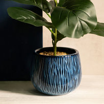 Osłonka na doniczkę OASIS granatowa 16,5x16,5x13 cm HOMLA