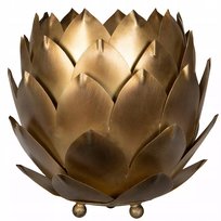 OSŁONKA NA DONICZKĘ ZŁOTA 17cm kwiat szyszka loft retro okrągła do palmy