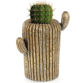 Osłonka na doniczkę złota kaktus 34,5 cm - Vilde