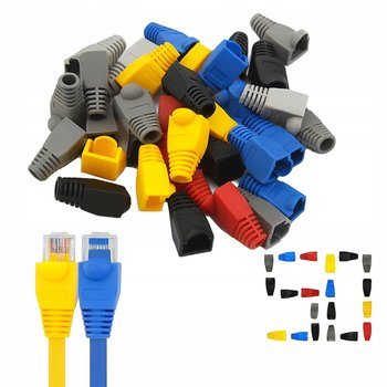 Osłonki Wtyków Rj45 Utp 50szt Mix Kolorów Osłona Końcówek Kabli Sieciowych - blurr