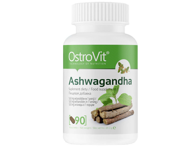 Фото - Вітаміни й мінерали OstroVit Suplement diety, , Ashwaganda, 90 tabletek 