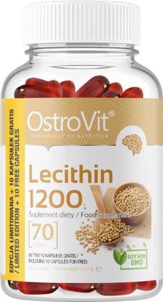 Фото - Вітаміни й мінерали OstroVit , Suplement diety Lecithin 1200, 70 kapsułek 