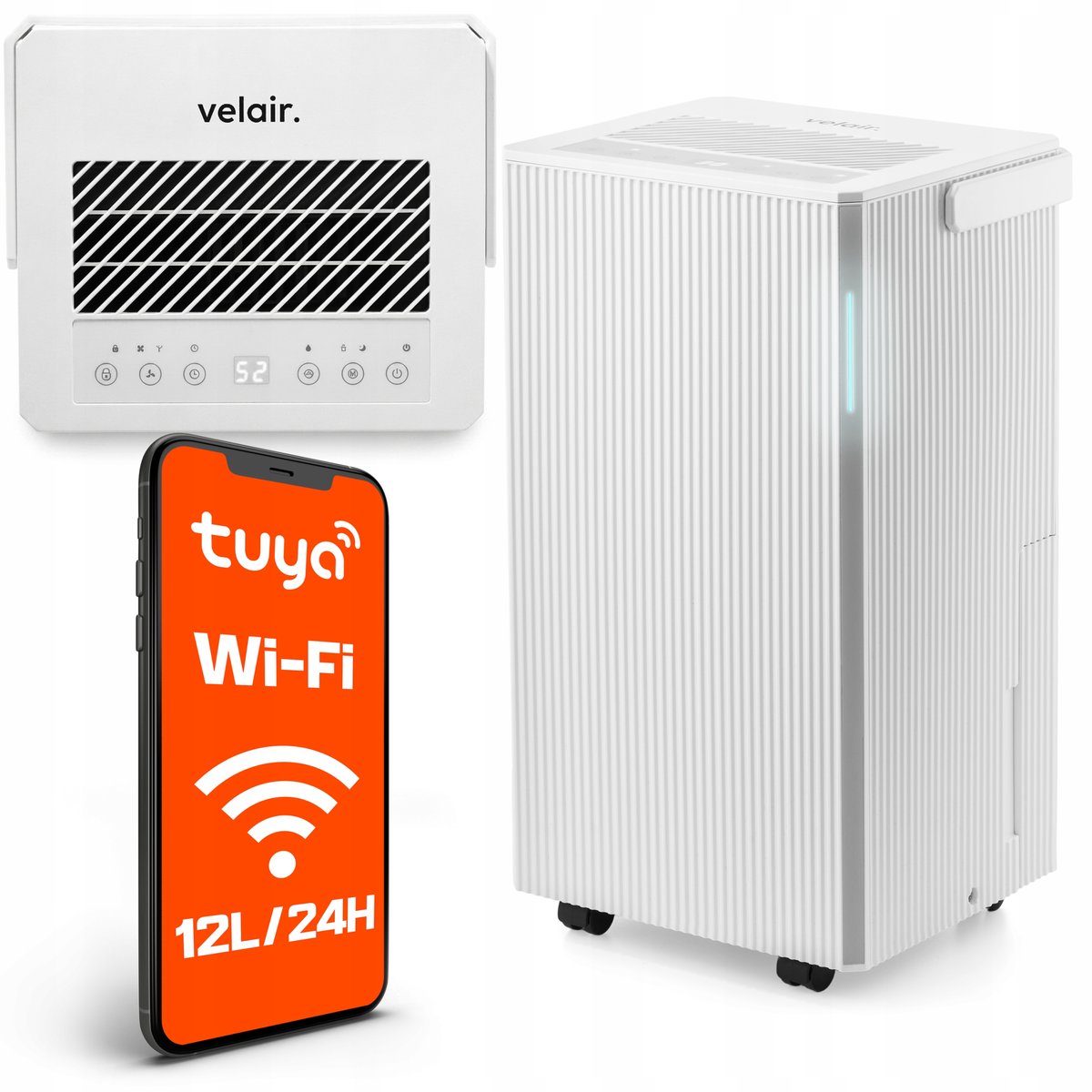 Osuszacz powietrza VELAIR LUMEA 12l/24h WiFi + TIMER pochłaniacz wilgoci