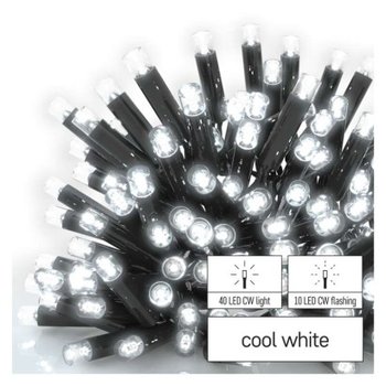 Oświetlenie łączone Profi - sople 50 LED 3m zimna biel miga, czarny przewód, IP44 - Emos