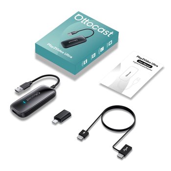 Ottocast Play2Video Ultra – Bezprzewodowy Adapter All-in-1 do CarPlay/Android Auto - Ottocast