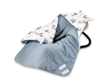 Otulak - Kocyk 90x90 cm SAMOLOTY + JERSEY JEANS - MimiNu by Kieczmerski