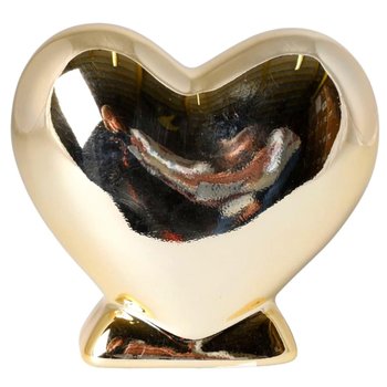 Otwierana skarbonka z ceramiki - złote serce okan 11 cm - Duwen