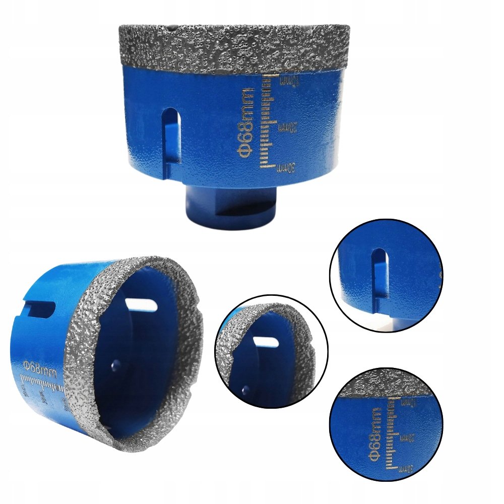 Otwornica koronka diamentowa 68mm do gresu płytek wiertło M14 Titanium