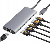Outlet Amazon Basics adapter USB-C / USB 3.1 6w1 HDMI 4K Ethernet 100W Amazon