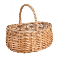 OWALNY KOSZYK WIKLINOWY Z PAŁĄKIEM 26x21x13/24 cm Tin Tours