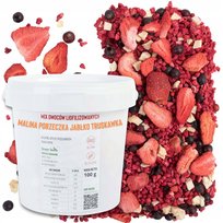 Owoce Liofilizowane Zestaw Mix Malina Porzeczka Jabłko Truskawka 100 G