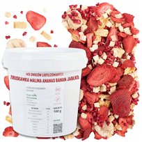 Owoce Liofilizowane Zestaw Mix Truskawka Malina Banan Ananas Jabłko 100 G