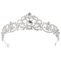 OZDOBA do włosów KORONA diadem TIARA ŚLUBNA srebrna Miss Glow