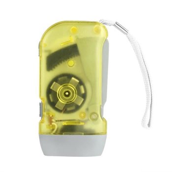 Ozdoba rowerowa, przenośna latarka z 3 diodami LED, nakręcana latarka, korba NR, brak baterii, narzędzie do użytku na zewnątrz - żółte [D881] - Inna marka