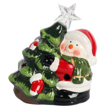 Ozdoba świąteczna ceramiczny BAŁWAN z choinką LED - Inny producent