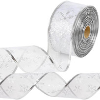 Ozdobna wstążka taśma LED z 250 diodami na choinkę 25 m srebrna