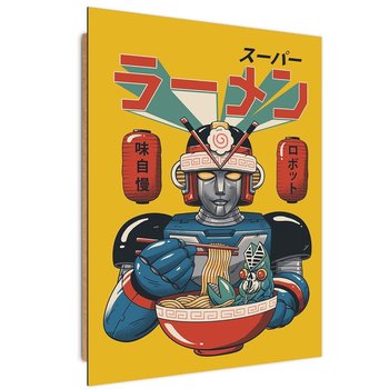 Ozdobny deco panel FEEBY, Jedzący robot anime, 40x60 cm - Feeby