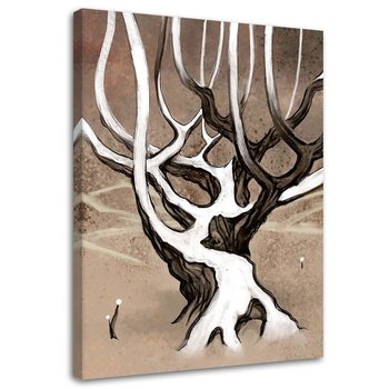 Ozdobny deco panel FEEBY, Ośnieżone drzewo, 40x60 cm - Feeby