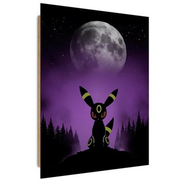Ozdobny deco panel FEEBY, Pokemon przy świetle księżyca, 70x100 cm - Feeby