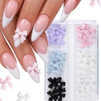 Ozdoby Do Paznokci Biżuteria Kokardki 3D Pudełko Kasetka Mix Kolor 30 Szt