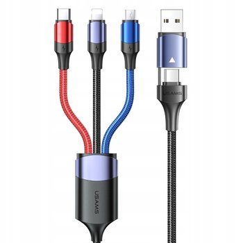 P4Y Kabel 3w1 USB/USB-C do USB-C Lightning microUSB 1.2m czarny - Inny producent