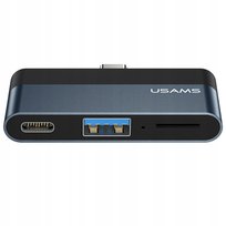 P4Y Mini HUB USB 3.0/USB-C/Micro SD 450MB/s 60W US-SJ491 szary