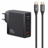 P4Y Zestaw Ładowarka US-CC168 USB C USB A 140W + US-SJ581 USB-C do USB-C 2m