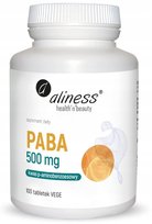PABA 500 mg kwas p-aminobenzoesowy suplement diety 100 tabl VEGE || Aliness