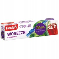 Paclan Mega Set, woreczki uniwersalne z suwakiem 2,5 L, 20 szt. Paclan