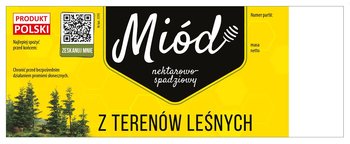 Paczka dużych etykiet na miód z terenów leśnych (nekt-spadziowy) (100szt) - wzór E195 - BEE&HONEY