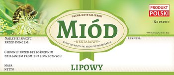 Paczka etykiet na miód lipowy (100szt) - wzór E1251 - BEE&HONEY