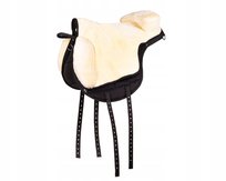 Pad do jazdy na oklep QHP Bareback z futerkiem czarny COB QHP