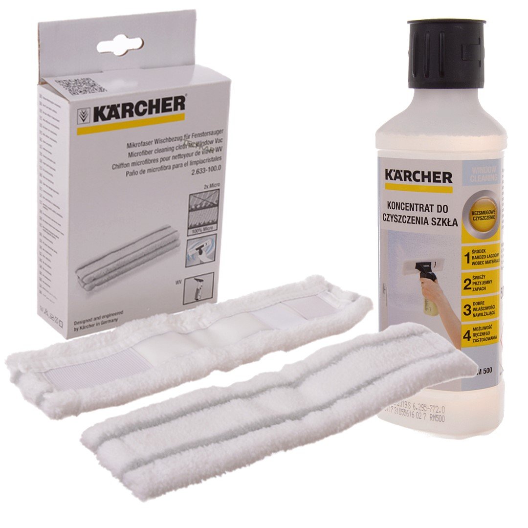 2 X Flacone Spray Cover Panno Detergente per Vetro Pad Karcher WV5 Finestra VAC