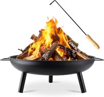 Palenisko Nettlife – palenisko o średnicy 58 cm z 2 uchwytami do przenoszenia i pogrzebaczem 43 cm – odpowiednie do drewna – 2-letnia gwarancja