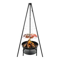 Palenisko trójnóg duży grill ogniskowy ogrodowy wiszący 2w1 / Bauerkraft