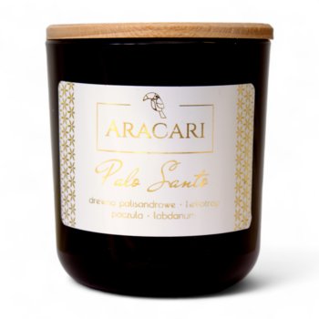 PALO SANTO - Sojowa świeca zapachowa ARACARI z kolekcji EMERALD czarny połysk - Aracari