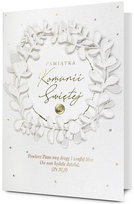 Pamiątka Komunii Świętej z mottem, pięknie zdobiona HM3258