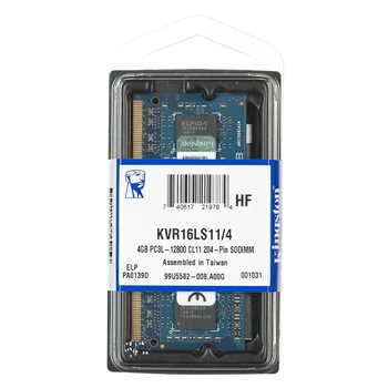 Pamięć SODIMM DDR3 KINGSTON KVR16LS11/4, 4 GB, 1600 MHz, CL11 - Kingston