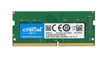 Pamięć SODIMM DDR4 CRUCIAL CT4G4SFS824A, 4 GB, 2400 MHz, CL17 - Crucial