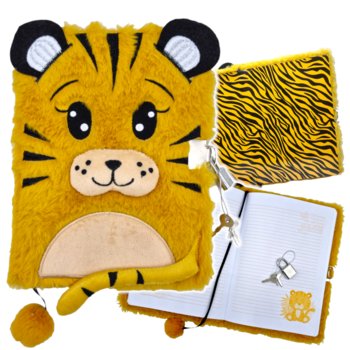 Pamiętnik na kłódkę, kluczyk włochacz pluszowy notes TYGRYSEK St. Majewski - St.Majewski