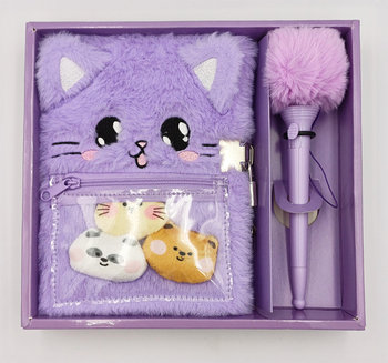 Pamiętnik pluszowy Kotek zestaw z długopisem z wyrzutnią - ToysInn