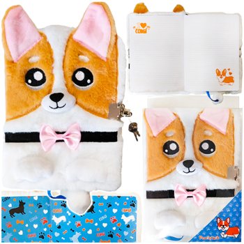 Pamiętnik z kłódką włochacz A5 96k pies Corgi Majewski - St.Majewski