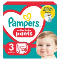 Pampers Active Baby Pants Pieluchomajtki, rozmiar 3, 128 szt. (6-11 kg)