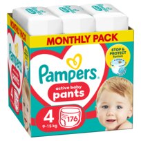Pampers Active Baby Pants Pieluchomajtki, rozmiar 4, 176 szt. (9-15 kg)