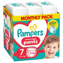Pampers Active Baby Pants Pieluchomajtki, rozmiar 7, 114 szt. (15kg+)