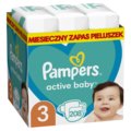 Pampers, Active Baby, Pieluchy jednorazowe, rozmiar 3, Midi, 6-10 kg, Zapas na miesiąc, 208 szt. - Pampers