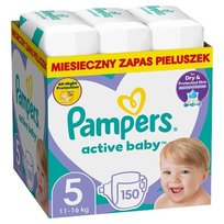 Pampers Active Baby Pieluszki, rozmiar 5, 150 szt. (11-16 kg)