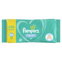 Pampers, Fresh Clean, Chusteczki nawilżające, 80 szt.       