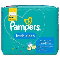 Pampers Fresh Clean Chusteczki nawilżane, 4x52szt.